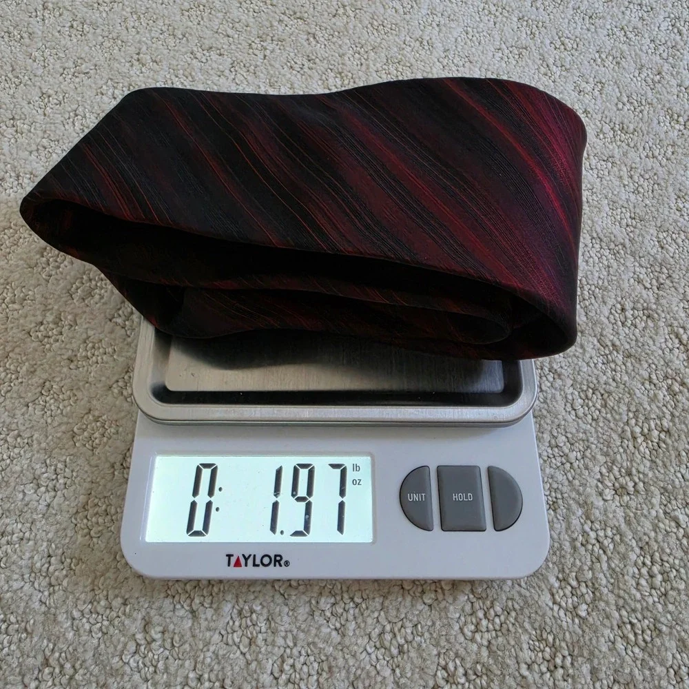 Alfani Mens Silk Necktie Burgundy Black Diagonal Striped Hand Made 60 Inch